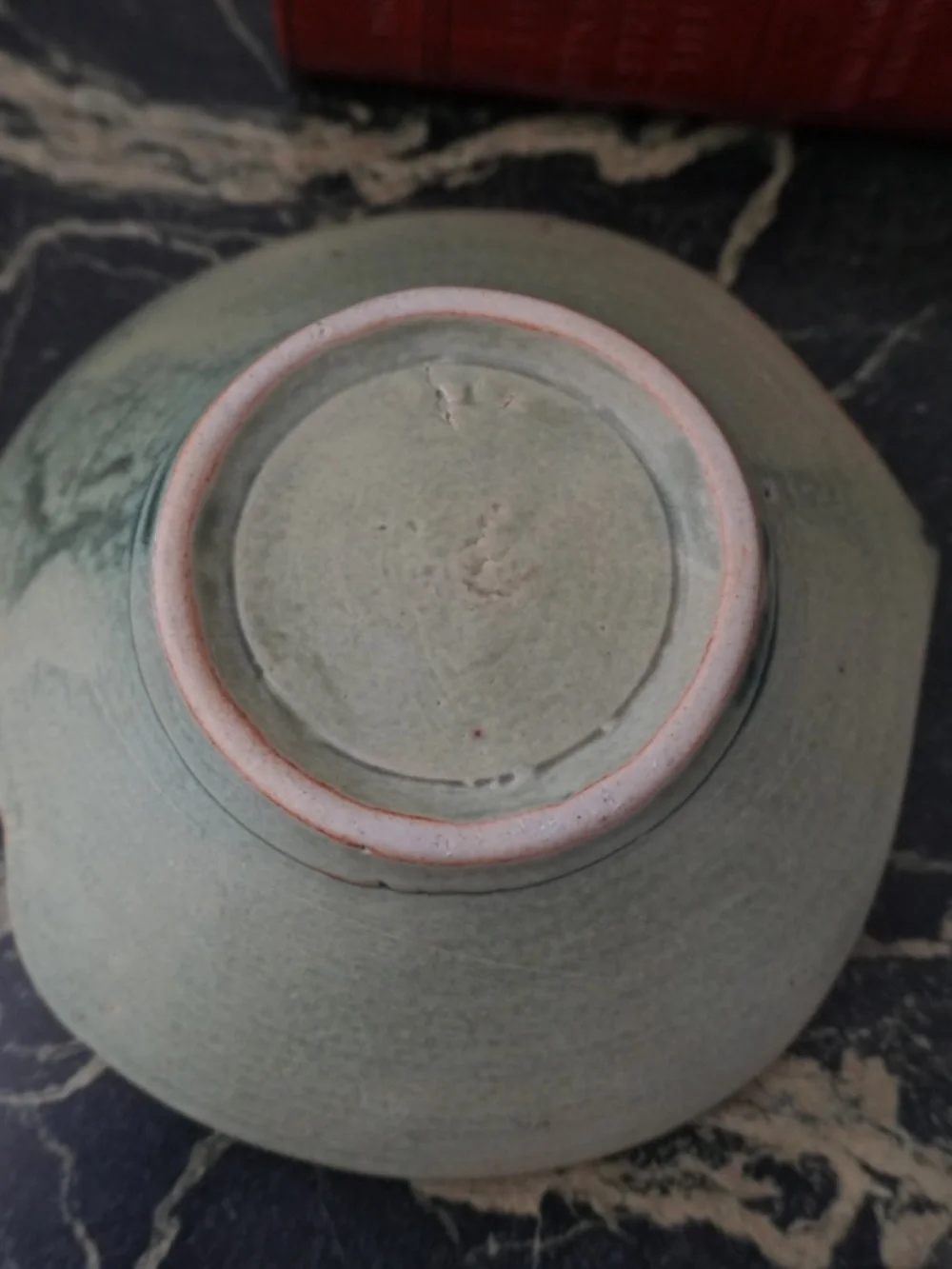 ceramic pottery frog on lily pad leaf dish trinket soap matte green glaze 5.5